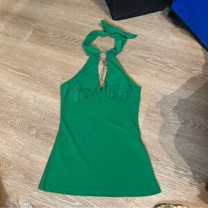 Elegant Green Halter Camisole
